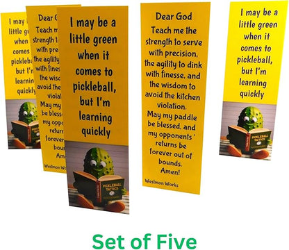Pickleball Prayer Holy Card Bookmark Bulk Lot Bundle Funny Pickle Pickleballer Pack Made in The USA, Set of 5