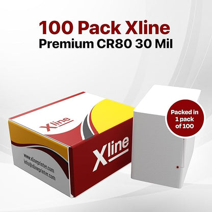 X LINE CR80 30 Mil Graphic Quality 100 Pack PVC Cards