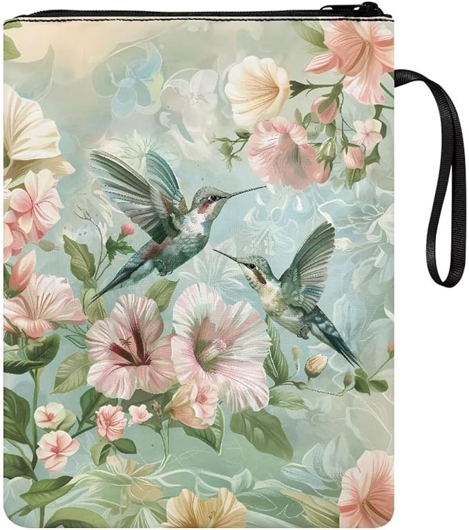 COEQINE Spring Birds Book Covers for Paperbacks Large 9x11 Inch Aesthetic Hummingbirds Book Sleeves for Book Lovers Large Green