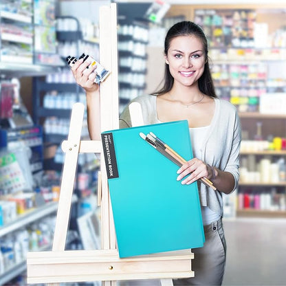 Dunwell 11x17 Portfolio Binder (Aqua), Presentation Book with 24 Clear Plastic Sleeves, Large Art Portfolio Folder, Acid-Free Poly Cover and Sleeves