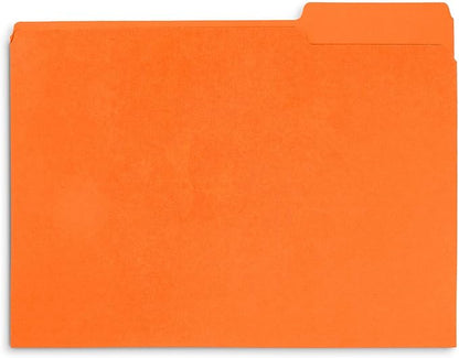 Blue Summit File Folders, Letter Size, 1/3 Tab, Orange, Great for Organizing and Easy File Storage, 200 Per Box