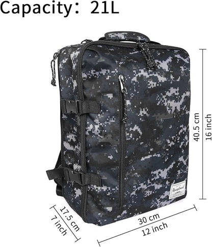 Underseat Carry-On Backpack Luggage Lightweight Casual Laptop Backpack 15.6-inch Travel Commute Gym Sport Daypack 21L, Digi Camo