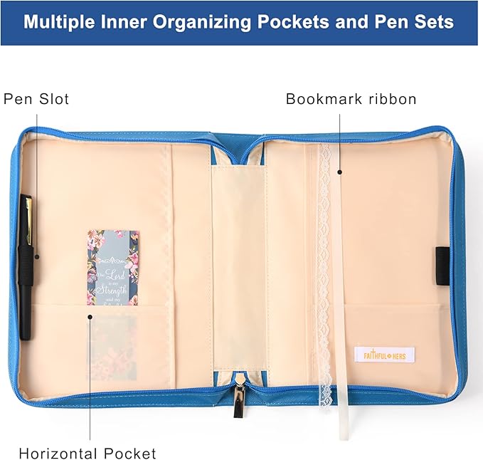 Bible Covers Case for Women Large Leather Bible Carrying Cases Holder Pink 10.8"x7.8"x2" Floral Bible Carrier Tote Bags with Bookmarks Handles Pockets Christian Bible Book Accessories Gifts