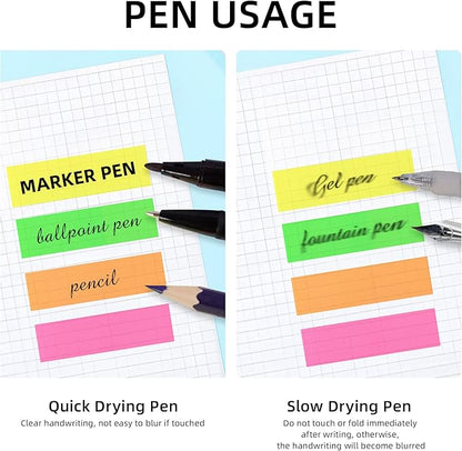 Golcellia Sticky Book Index Tabs, Page Tabs Markers, Sticky Notes Tabs 1080 Pieces(6 Styles, 25 Colors) Annotation Tabs, Book Annotation Supplies Study Pack