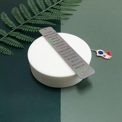 to Friend Bookmarks for Women Men Best Friend Birthday Graduation Farewell Gifts True Friendship Appreciate Engraved Quote Bookmark Personalized Book Lover Christmas New Year Cute Astronaut Keepsakes