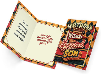 Prime Greetings Birthday Card Son, Made in America, Eco-Friendly, Thick Card Stock with Premium Envelope 5in x 7.75in, Packaged in Protective Mailer