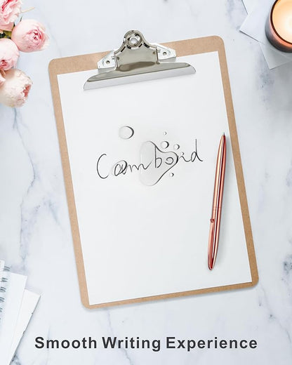 Cambond Ballpoint Pens, Guest Pen Stainless Steel Nice Pens for Guest Book Uniform Christmas Gift - Black Ink (1.0mm Medium Point), 3 Pens with 6 Extra Refills (Rose Gold),3 Count (Pack of 1)