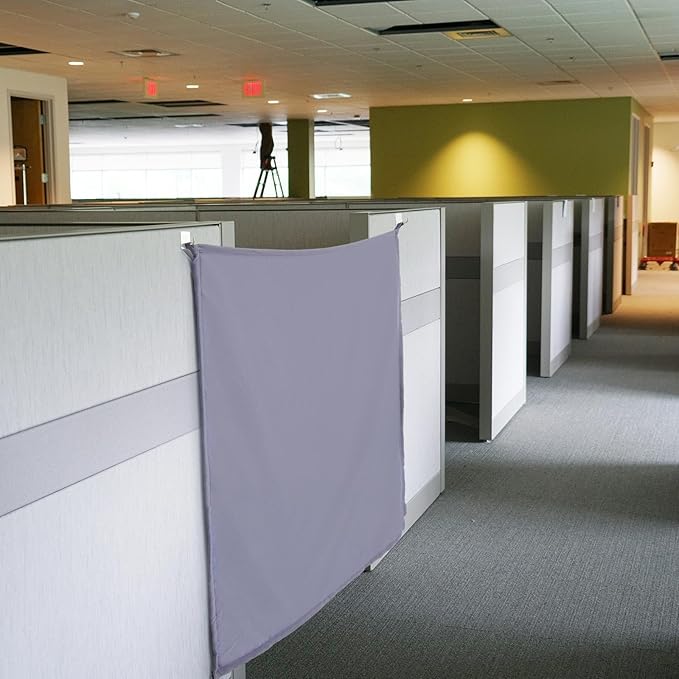 Pinkunn 40 x 48 Inch Office Cubicle Curtain with Stainless Steel Self Adhesive Hook Portable Privacy Door Partition Room Dividers Room Divider Office Divider for Office Cubicle(Gray)