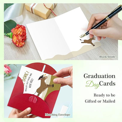 FaCraft Funny Graduation Card for Her Him, Class of 2025 Graduation Greeting Cards with Envelope for Boy Girl Son Daughter, for Graduates High School College 8th Grade (Funny Donkey)