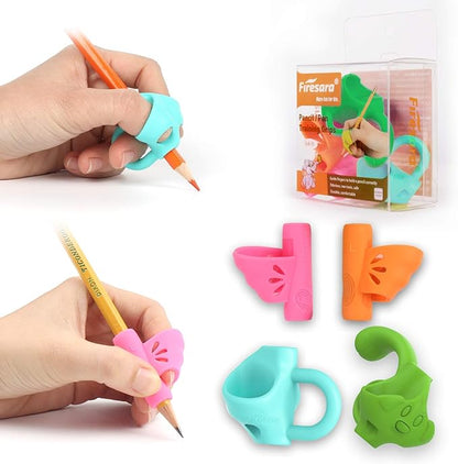 Firesara Left-Handed Training Grips, Original Breakthrough Assorted Writing Aid Grip for Kids Handwriting Special Needs Preschoolers Children Adult Lefties Assorted Colors (4PCS)