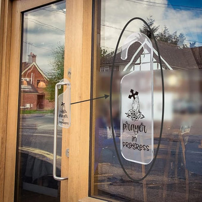 Do Not Disturb Door Sign Engraved Acrylic Hanger Handle Home Decor Acrylic Banner Acrylic Hanging Sign Door Plaque Handmade Office Hanging Sign Prayer In Progress