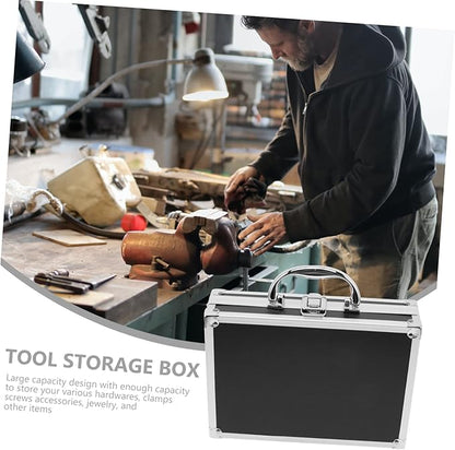 Box Aluminum Hard Cases Emergency Kit Cash Money Hard Case Suitcase Laptop Carrying Case Tool Lock Case Cosmetic Carrying Case Laptop Briefcase Home Tools Portable Travel Flat