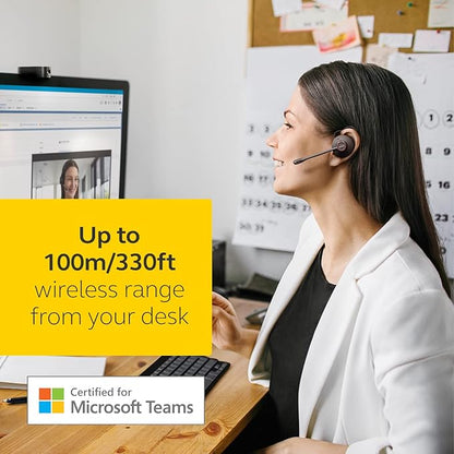 Jabra Engage 65 SE (Second Edition) Wireless Headset, Convertible – Telephone Headset with Industry-Leading Wireless Performance, Advanced Noise-Cancelling Microphone, All Day Battery Life - Black