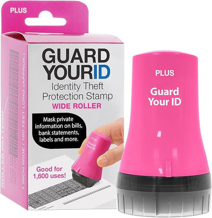 Guard Your ID Wide Advanced Roller 2.0 Identity Theft Prevention Security Stamp Pink