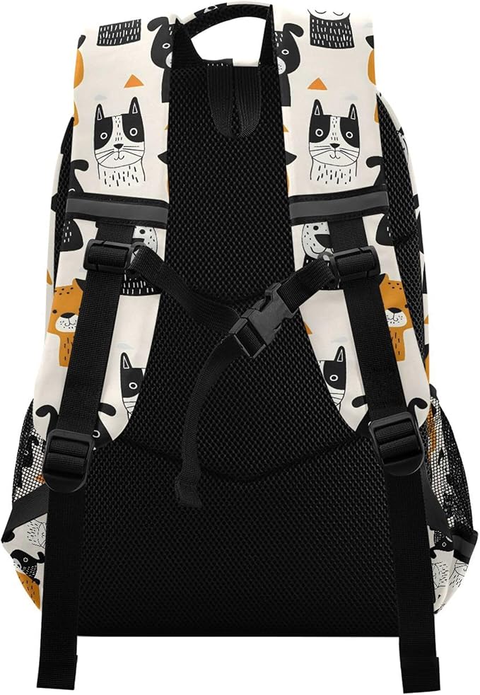 MNSRUU Laptop Backpack with Chest Strap, Cute Dogs School Backpack, Travel Hiking Backpack for Boys Girls Teen Adult, Rucksack, Knapsack