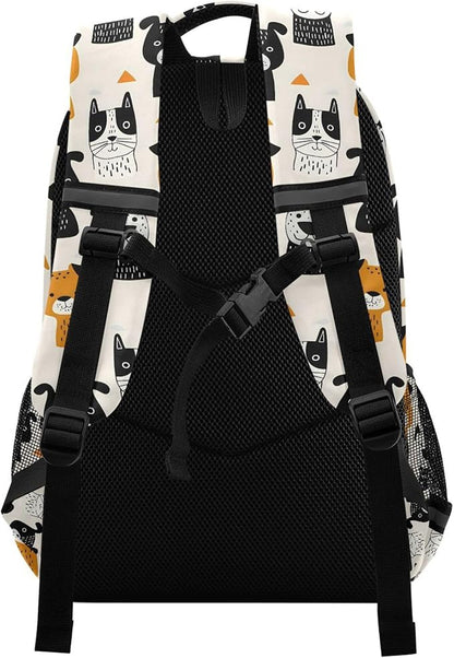 MNSRUU Laptop Backpack with Chest Strap, Cute Dogs School Backpack, Travel Hiking Backpack for Boys Girls Teen Adult, Rucksack, Knapsack