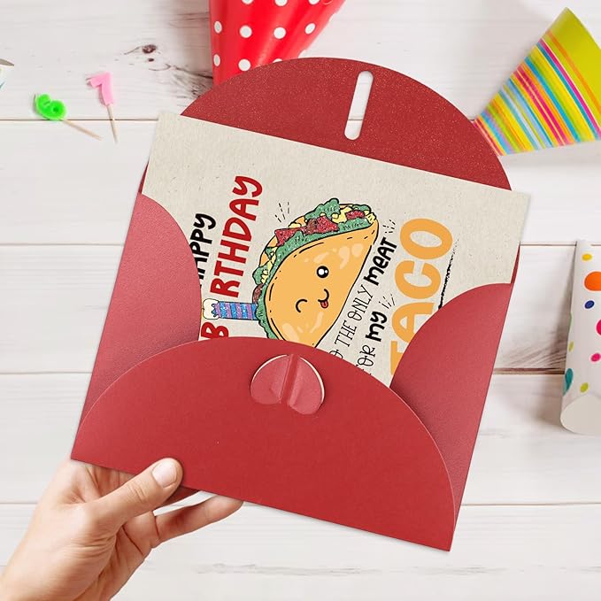 Cute Taco Birthday Card for Him Her,Funny Birthday Cards for Husband and Wife,Lovely Birthdays Anniversary Card Gifts - Only One for My Taco