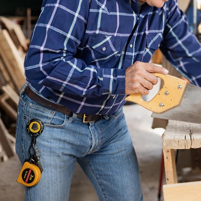 MNGARISTA Upgraded Heavy Duty Retractable Keychain with Belt Clip, 10 OZ Retraction, 31.5" Stainless Steel Cord, ID Badge Reel with Badge Strap and Key Ring, 2 Pack