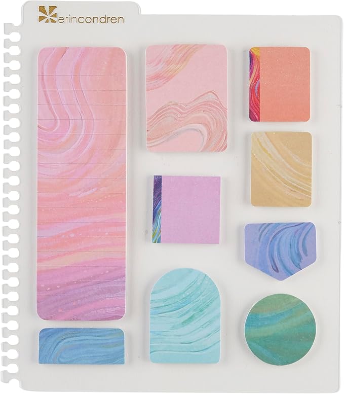 Erin Condren Universal Snap-in Stylized Sticky Notes - Evolve | 9 Pads, 20 Sheets Each, 180 Sticky Notes Total