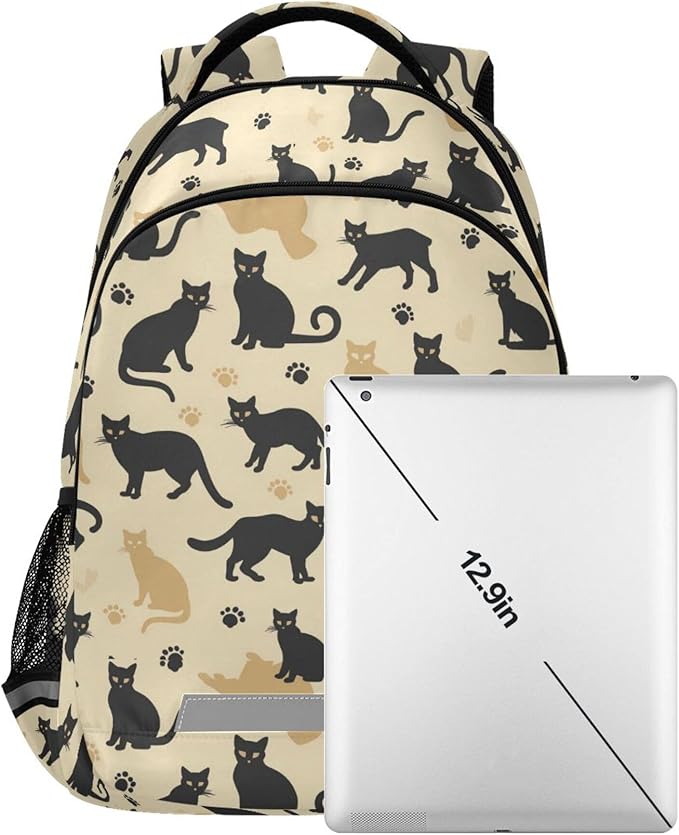 MNSRUU Laptop Backpack with Chest Strap, Cute Cat School Backpack, Travel Hiking Backpack for Boys Girls Teen Adult, Rucksack, Knapsack