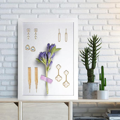 White Cork Board Bulletin Board, Pin Board Wood Framed Display with Felt, Cork Boards for Walls, Jewelry, Notes, Photos, Home, Kitchen, Office, School, 15"x11", Wood Framed(White) & Felt(White)