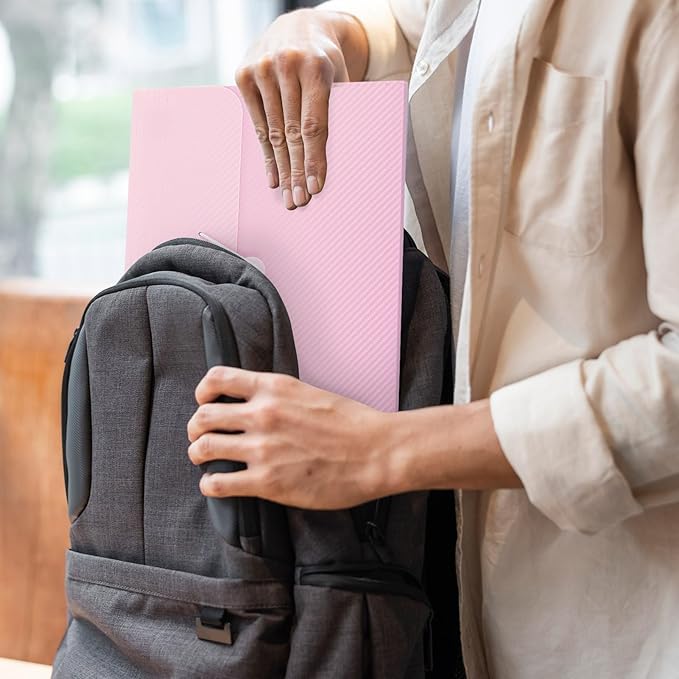 SKYDUE Pink School Office Supplies，Accordion File Organizer - 7 Pocket Letter Size Expanding Folder for School & Office - Portable Document Organizer