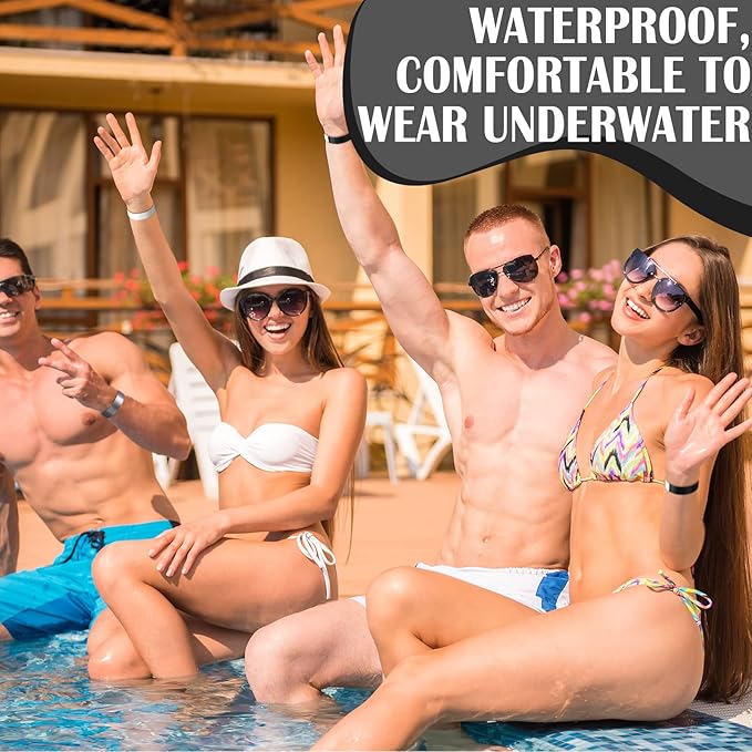 Epakh 600 Pcs Paper Wristbands Neon Wrist Bands Waterproof Handbands for Events Lightweight Concert Wristbands Neon Colored Adhesive Wrist Band for Party