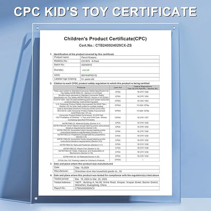 6 Pack of Pencil Erasers, Kids Eraser with Roller and Cover, Fun and Cute Animal Themed Eraser, Great Gift for Kid of Cute School Supplies