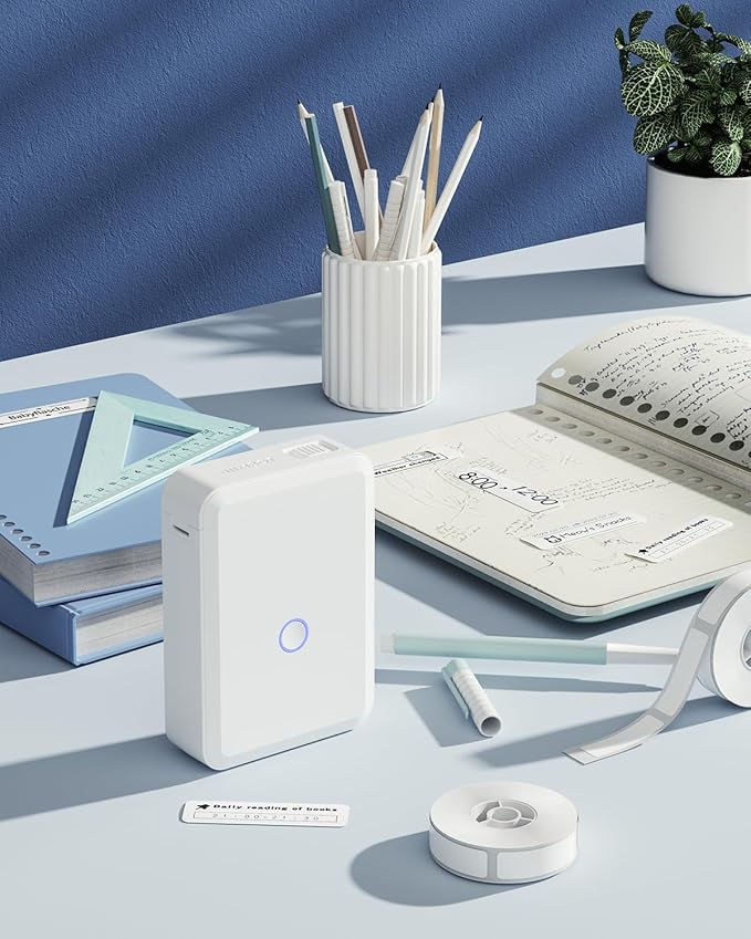 NIIMBOT D11 Label Maker Tape Adhesive White Label Paper 0.47" X 1.18" (12 X 30mm) 210 Labels/Roll, Compatible for NIIMBOT D11 D110 Label Printer, Thermal Paper Black on White, 3-Roll