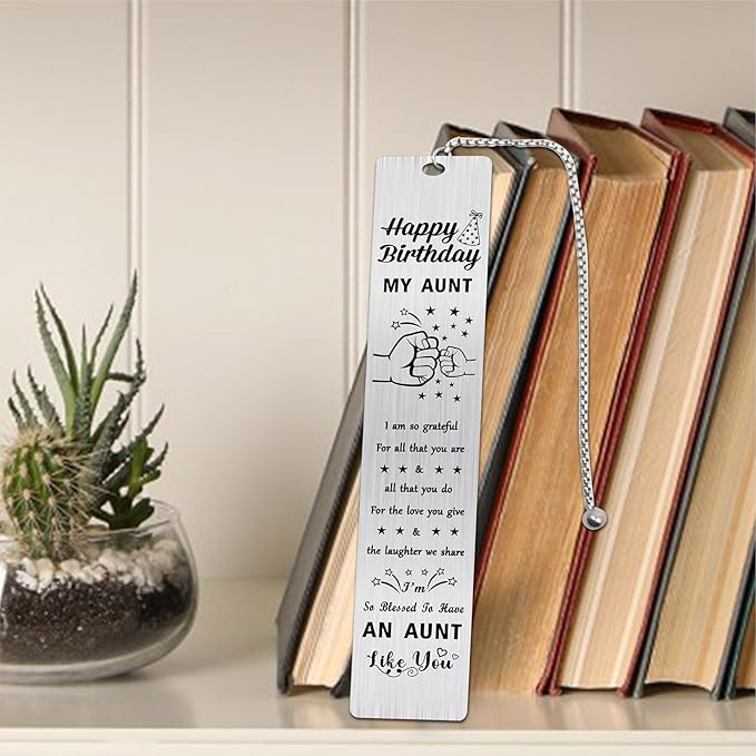 Happy Birthday Aunt Bookmark, Aunt Birthday Gifts, Aunt Birthday Decorations from Niece