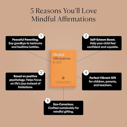 Intelligent Change 30 Positive Mindful Affirmation Cards for Kids with Display Stand - Perfect Gifts for Children & Teachers - Daily Inspiration for Self-Esteem & Positivity