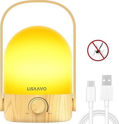 Rechargeable Lamp 2600mAh Small Bedside Rechargeable Lanterns Dimmable Led Cordless Tent Light Holiday Gifts Work,Wood