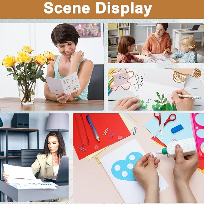 120 Sheets White Shimmer Cardstock 8.5 x 11 Heavyweight Paper, 250gsm/92lb Thick Card Stock Printer Paper for Making Cards, Greeting Cards, School Crafts, Wedding Invitations, Menus