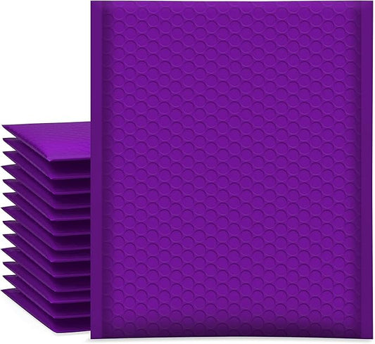 UCGOU Bubble Mailers 8.5x12 Inch Purple 25 Pack Usable Size 8.5x11 Poly Padded Envelopes #2 Medium Mailing Opaque Packaging Postal Self Seal Waterproof Boutique Shipping Bags for Clothes Makeup