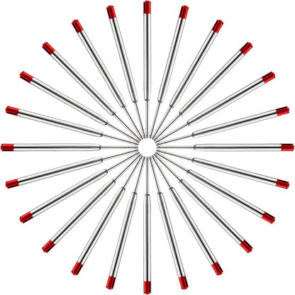 DunBong Red Ink Refill Pack of 5, Replaceable Ballpoint Pen Refills, Medium Point Metal Refill (Red)