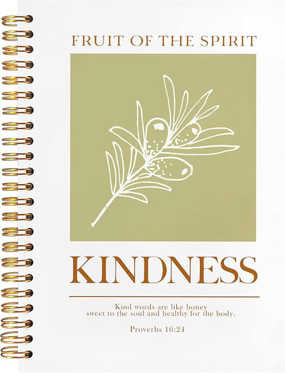 BearCake Bible Notebooks for Note Taking,Bible Journaling Notebook,Christian Notebook Journal,Fruit of the Spirit Kindness Christian Gifts for Women，Spiral Notebook 5.5x8.3