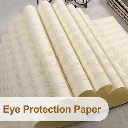 MAXCURY Blank Sheet Music Composition Manuscript Staff Paper Art Music Notebook Black 100 Pages 26x19cm (Water Blue/Ocean Blue)