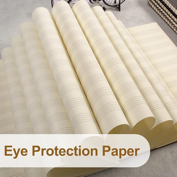 MAXCURY Blank Sheet Music Composition Manuscript Staff Paper Art Music Notebook Black 100 Pages 26x19cm (Music Note)