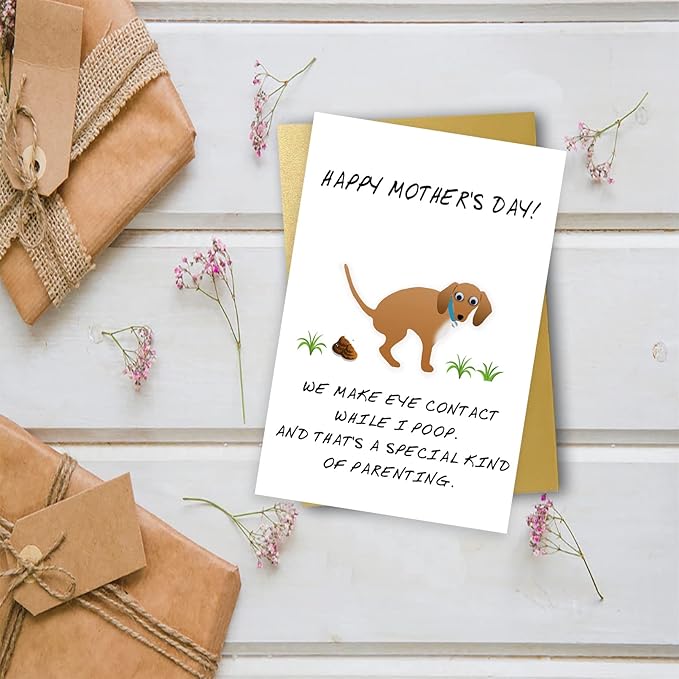 OJsensai Happy Mother's Day Card from Dog, Personalized Mothers Day Gifts for Dog Mom Grandma, Funny Dog Mothers Day Card for Women, Unique Gift Idea for Dog Owner