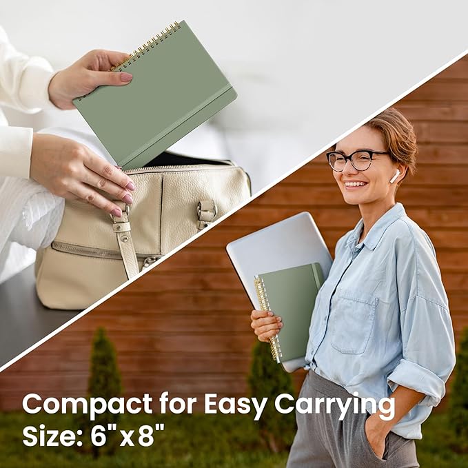 Dotted Spiral Journal Notebook for Women & Men, 140 Pages, Bullet Dotted Notebook for Journaling & Note Taking, Journals for Writing, A5(6"x8") - Green