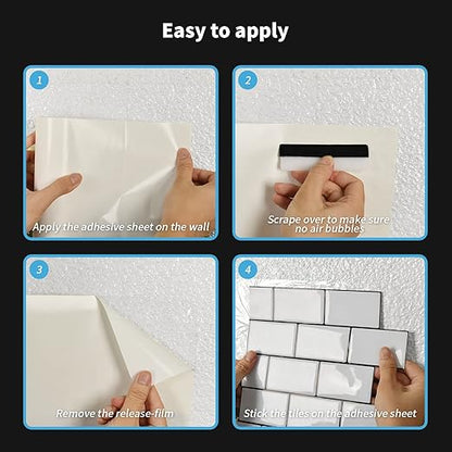 Art3d 12in.X 360in. Double-Sided Tape Sheet for Crafts, Arts, DIY Projects, Reinforcing Sticky Adhesive for Peel and Stick Tiles, Damage-Free, Residue-Free