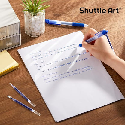 Retractable Gel Pen Refills, Shuttle Art 60 Pack Blue Rollerball Gel Ink Pens Refills, Bulk Set, 0.7mm Fine Point for Writing Journaling Taking Notes School Office Home