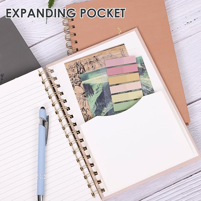 LABUK Aesthetic Spiral Notebook for Women, 3 Pack A5 Cute College Ruled Journals Notebook with Back Pocket, Suitable for School, Office, Home and Beyond