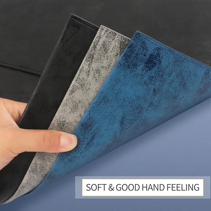 Toplive Document File Folder, Waterproof Thin PU Leather A4 Envelope Folder File Document Organizer Storage Case, Filing Envelope Folder with Magnetic Closure, Ash Blue