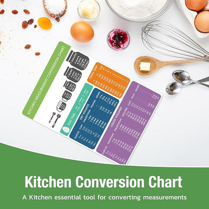 Magnetic Dry Erase Board: Small Fridge Whiteboard, Flexible Refrigerator Magnet White Board, Blank Writing Note Sheet with Kitchen Conversion Chart Magnet, 4 Markers & Eraser - 17 x 11