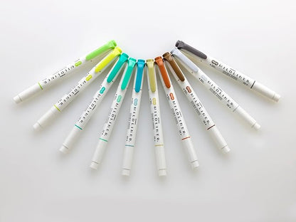 Zebra Pen Mildliner Double-Ended Highlighter Set, Broad and Fine Point Tips, Ideal for Bible Highlighting, No Bleed, Assorted Rainforest Ink Colors, 10-Pack (78401)