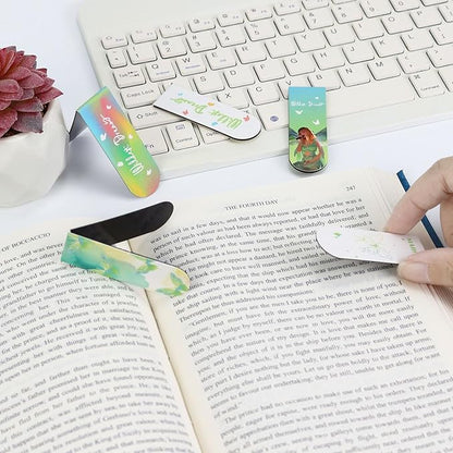 10Pcs Magnetic Bookmarks T-S Bookmarks Page Markers for Fans Readers, Women, Men, Book Lovers, Students Teachers, Funny Office Supplies Stationery Gifts Used in Office, School, Home (Green)