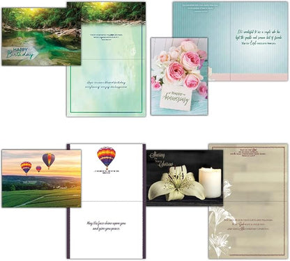 48 All Occasion Religious Greeting Cards Value Pack 1,King James Version Scriptures,Faith Based Greeting Cards,Assorted Designs including Religious Birthday, Thinking of You Cards