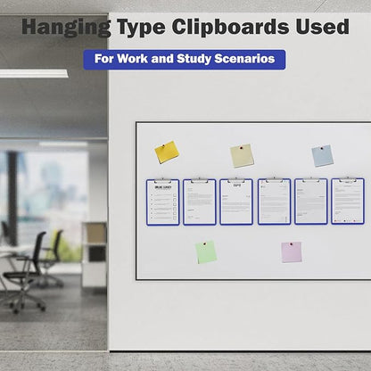 Plastic Clipboards 6 Pack, A4 Blues Clip Board 8.5x11 for Classroom, Students, Kid, Woman, Size 9" x 12.5" with Low Profile Clip, Office & School Supply