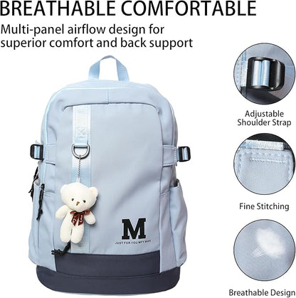 Boys and Girls Insulated Lunch Bag Set Backpack, Youth School Backpack, Children's Backpack, Laptop Backpack (blue)